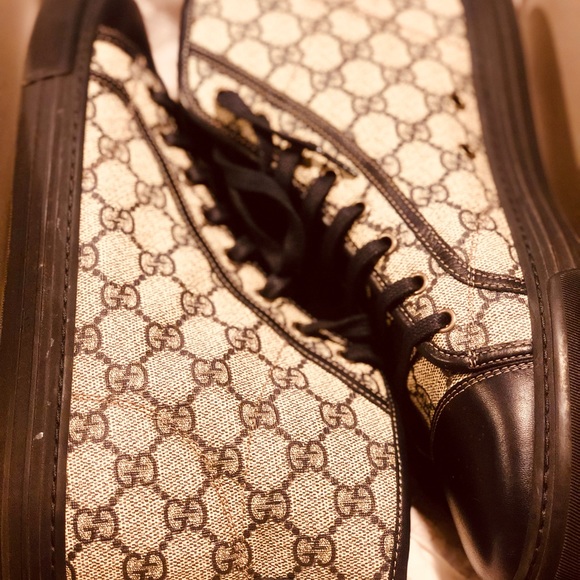 *SOLD*GUCCI California Monogram  High Top Sneakers - Picture 2 of 8